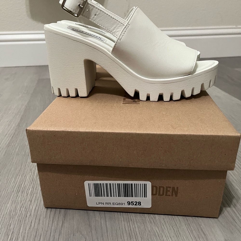 Stylish White Platform Sandals